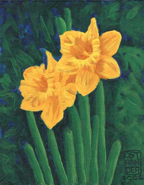 Acrylic Paintings For Sale By California Artists Daffodils 37