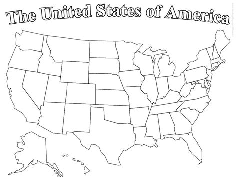 United States Of America Map Coloring Coloring Pages