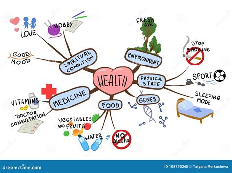 Mind Map On The Topic Of Health And Healthy Lifestyle Mental Map