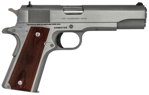 Colt Model 1911 Government 45 Acp 5 Inch Barrel 71 Stainless Steel