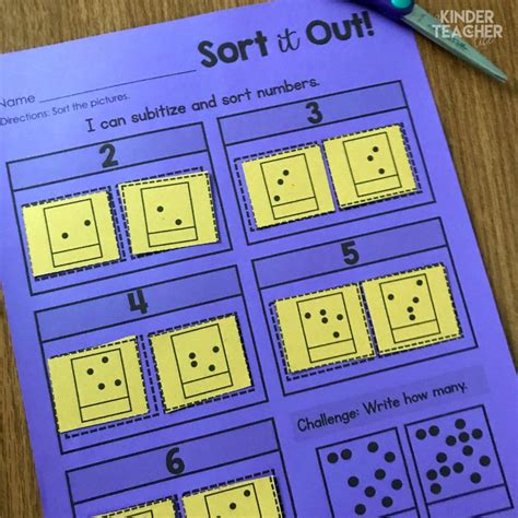 Subitizing Strategy And Sorting Worksheets A Kinderteacher Life