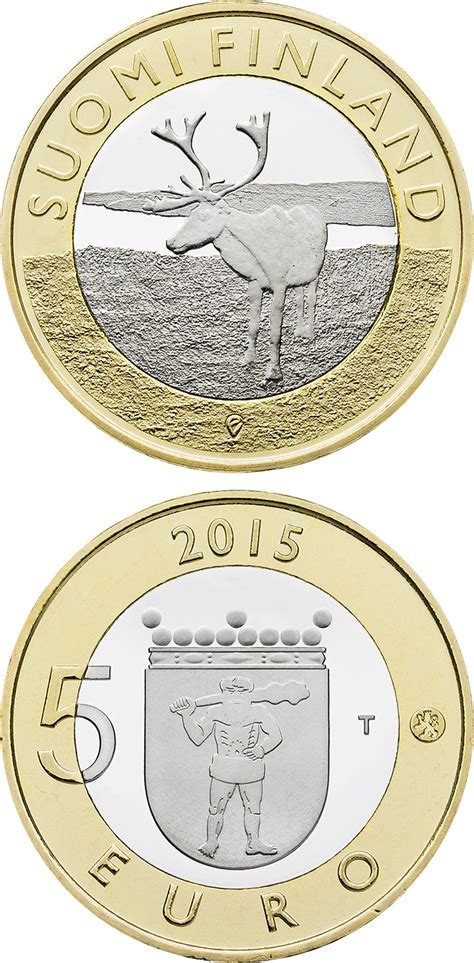 5 Euro Coin Animals Of The Provinces Lapland Finland 2015