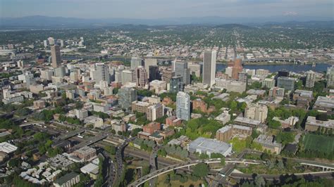 5k Stock Footage Aerial Video Fly By Downtown Portland Buildings And