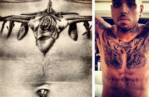 We went in and had 4 tattoos done. Chris Brown Shows Off New Jet Fighter Tattoo In The Same ...