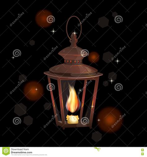 Eine Laterne Mit Kerze Vektor Abbildung Illustration Von Farbe 76576565