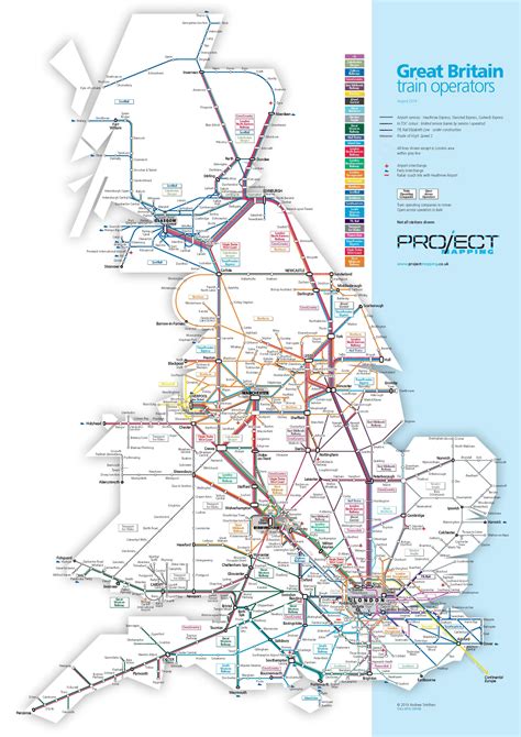 Carte Des Trains Du Royaume Uni Uk Lignes Ferroviaires Et Train à