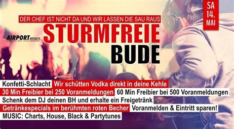 Party Sturmfreie Bude Wir Lassen Die Sau Raus Airport Mosbach In