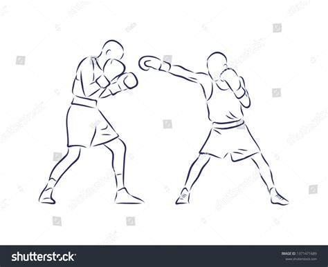 Boxing Contour Vector Illustration Stock Vector Royalty Free