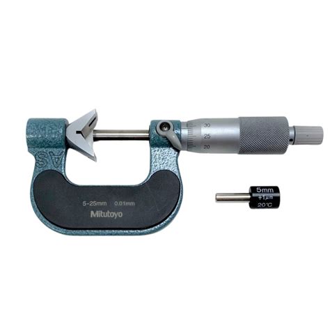 Mitutoyo 5 25mm Vee Anvil Micrometer 114 Series Tru Cal Metrology