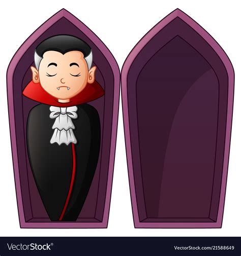 Cartoon Vampire In Open Coffins Royalty Free Vector Image