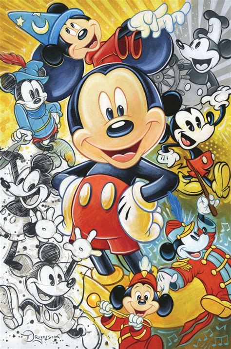 90 Years Of Mickey Mouse Premiere Edition Giclee On Canvas Tim Rogerson
