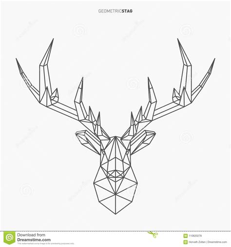 geometric  poly stag stock vector illustration
