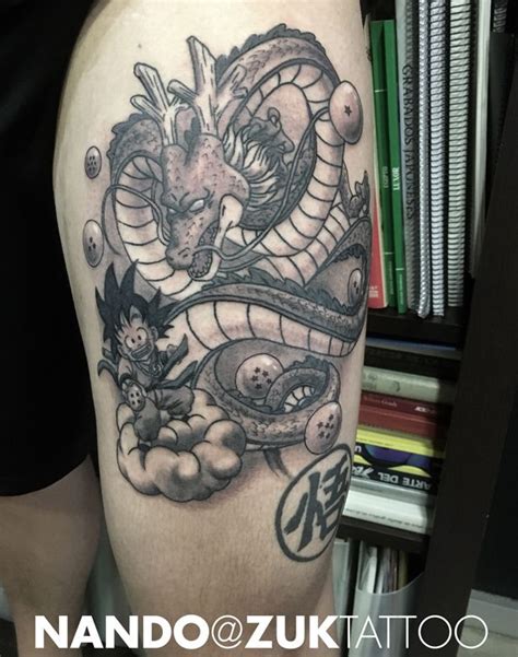 The tattoos community on reddit. Tatuaje finalizado del Dragon Shenron y Goku. | Z tattoo ...