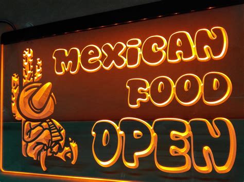 The guacamole was fresh and delicious.. Mexican Food Open - neon sign - LED sign - shop - What's ...