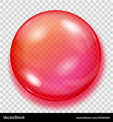Transparent Red Sphere With Shadow Royalty Free Vector Image