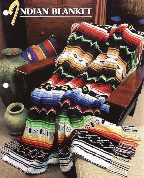 Indian Blanket Crochet Pattern Afghan Throw Annies Attic Southwest Easy