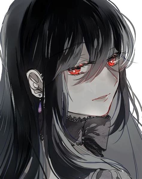 Anime Girl Black Hair Red Eyes Demon