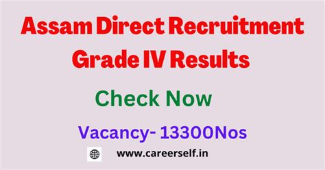 Assam Direct Recruitment Grade Iv Results Check Now