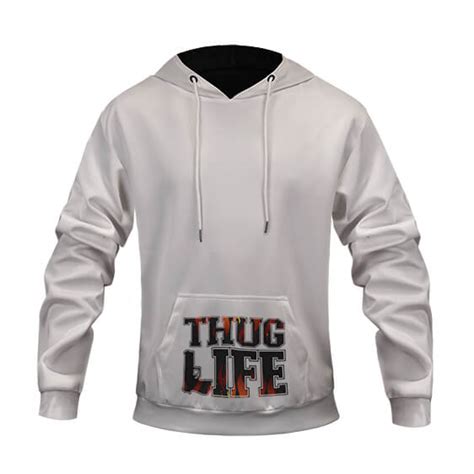 Thug Life Pistol Gun Artwork Dope Tupac Shakur Hoodie Rappers Merch