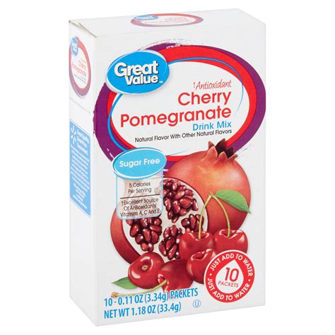 Great Value Sugar Free Cherry Pomegranate Antioxidant Drink Mix 011