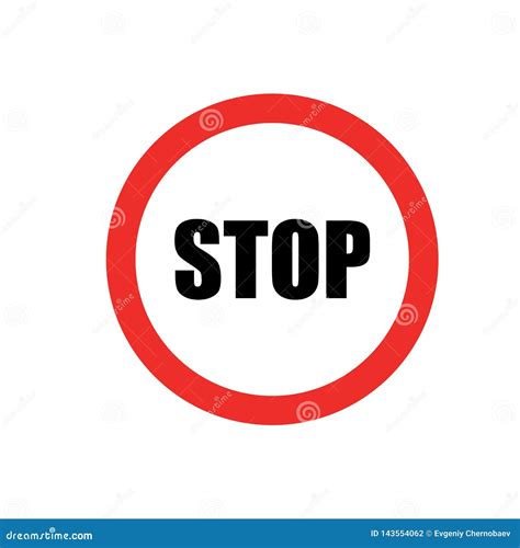 Red Stop Attention Road Sign Stop Road Sign Icon Vector Eps10 Stock