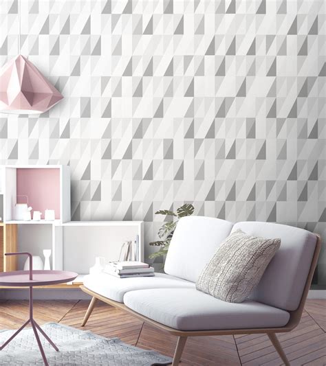 Grey Wallpaper High End Unique Grey Geometric Print Surface House