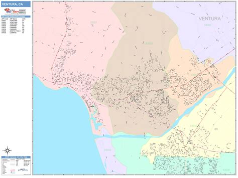 Oceanside California Wall Map Color Cast Style By Marketmaps Mapsales