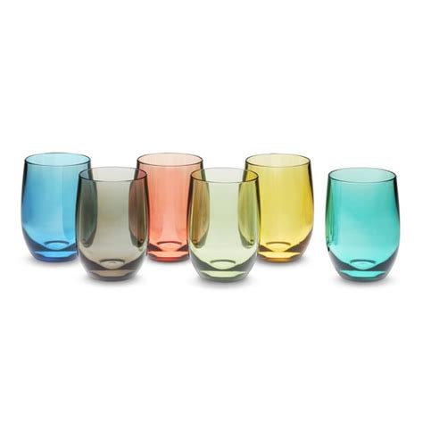 duraclear® outdoor red wine stemless glasses set of 6 multicolor williams sonoma