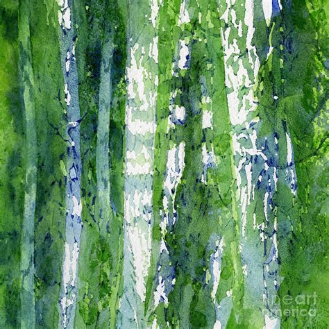 Birch Trees Abstract Painting By Sharon Freeman