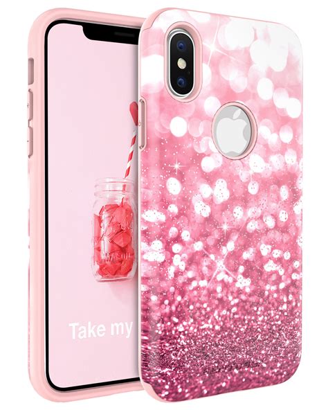 Iphone X Case Bentoebn Luxury Glitter Bling Slim Shockproof Case For