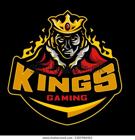 Kings Gaming Mascot Esport Logo All เวกเตอร์สต็อก ปลอดค่าลิขสิทธิ์