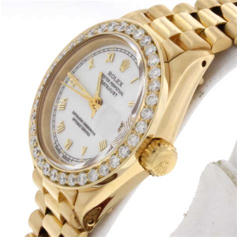 Rolex President Datejust Ladies 18k Yellow Gold 26mm Automatic Diamond