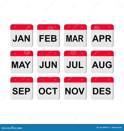 Calendar Icon Set Months Modern Vector Calendar Icon Set With