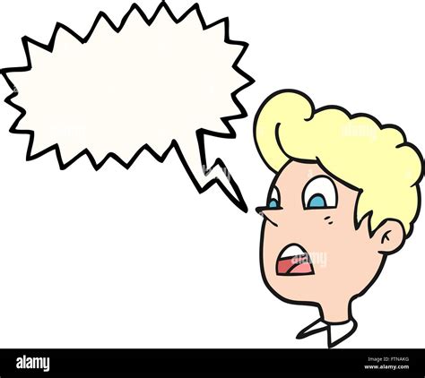 Freehand Drawn Speech Bubble Cartoon Shocked Man Stock Vector Image