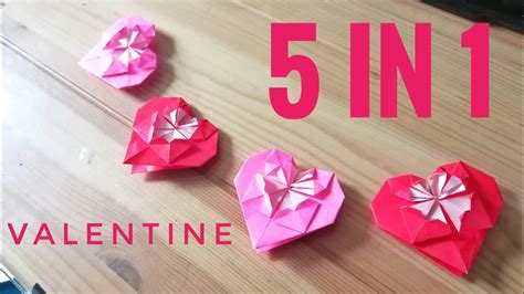 Make 5 Hearts In One Origami Valentine Youtube