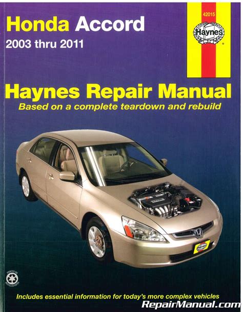 Haynes Honda Accord 2003 2011 Automotive Service Workshop Repair Manual