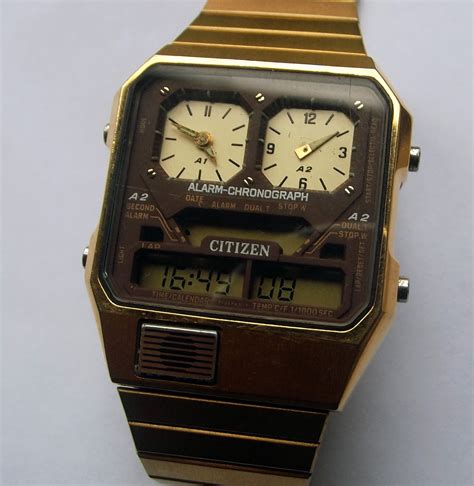 jam vintage citizen ana digi temperature sensor gold plated sold