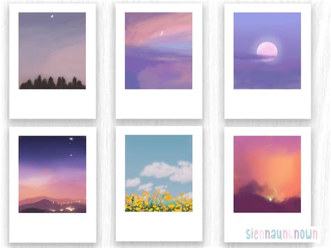Aesthetic Sky Art Prints And Stickers Sunrise Sunset Clouds Etsy