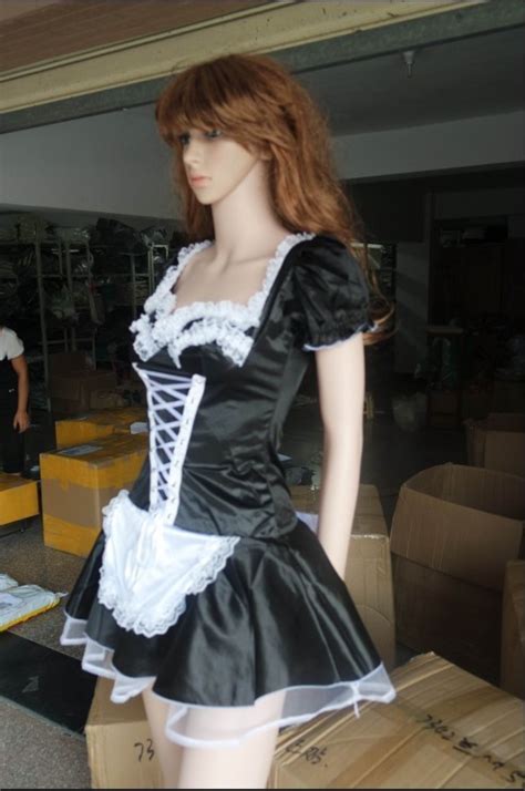 Xs 6xl Plus Size Costumes Sexy Mini Maid Dress Low Cut Neckline French