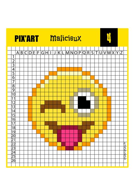 Disegni e schemi per la pixel art facile da far fare ai bambini. 12 modèles de Pixel art Smiley à télécharger gratuitement ...