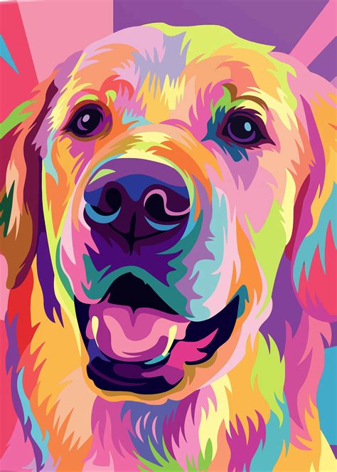 Golden Retriever Pop Art Poster By Ultimate Design Displate Dog