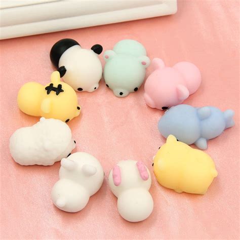 1020pcs Random Cute Mini Mochi Animals Squishies Squishy Soft Toys