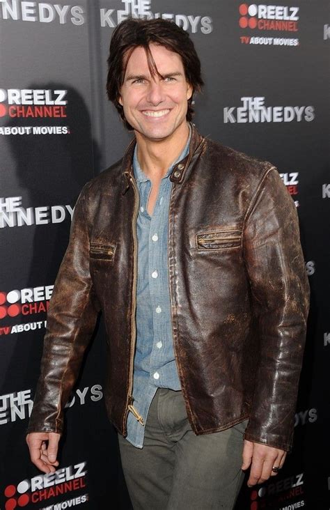 Buy Ljs Dark Brown Biker Tom Cruise Distressed Leather Jacket And Other