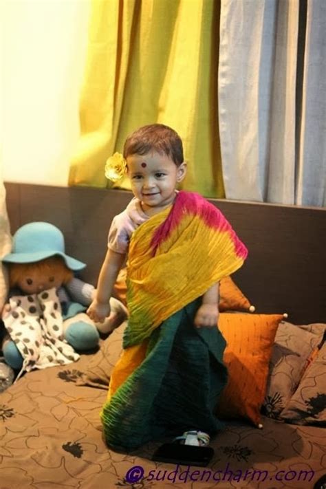 Bangladeshi Baby Girl Wearing Saree Cute Modeling Photo 2014 2015