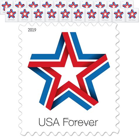 Star Ribbon Strip Of 20 Usps First Class Forever Postage Stamps