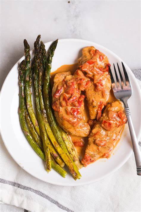 Creamy Roasted Red Pepper Chicken Recipe Kiersten Hickman