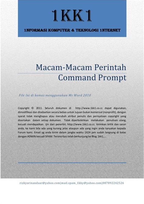 PDF Macam Macam Perintah Command Prompt DOKUMEN TIPS