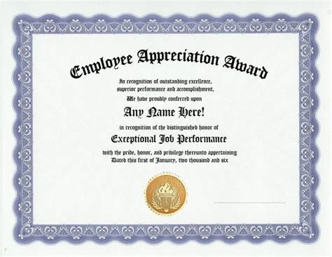Amazing 10 year service award certificate templates available in word and pdf formats to honor outstanding 10 years service performance. EMPLOYEE APPRECIATION AWARD CERTIFICATE-OFFICE JOB WORK ...