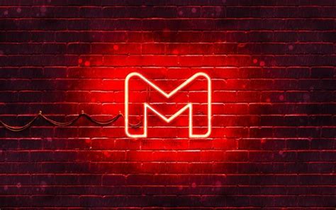 Download Wallpapers Gmail Red Logo 4k Red Brickwall Gmail Logo