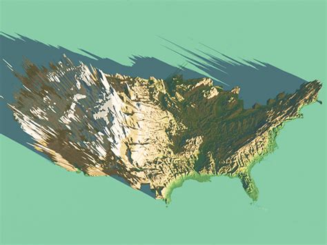 3d Map Of United States Usa On Behance